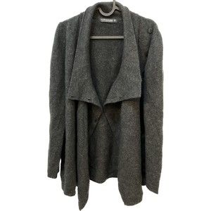 Native World Wool Possum Sweater Drape fron Cardigan, Grey